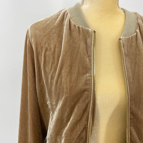 ABS by Allen Schwartz Front Zip Velvet Bomber Jacket Women's Small - Picture 2 of 8